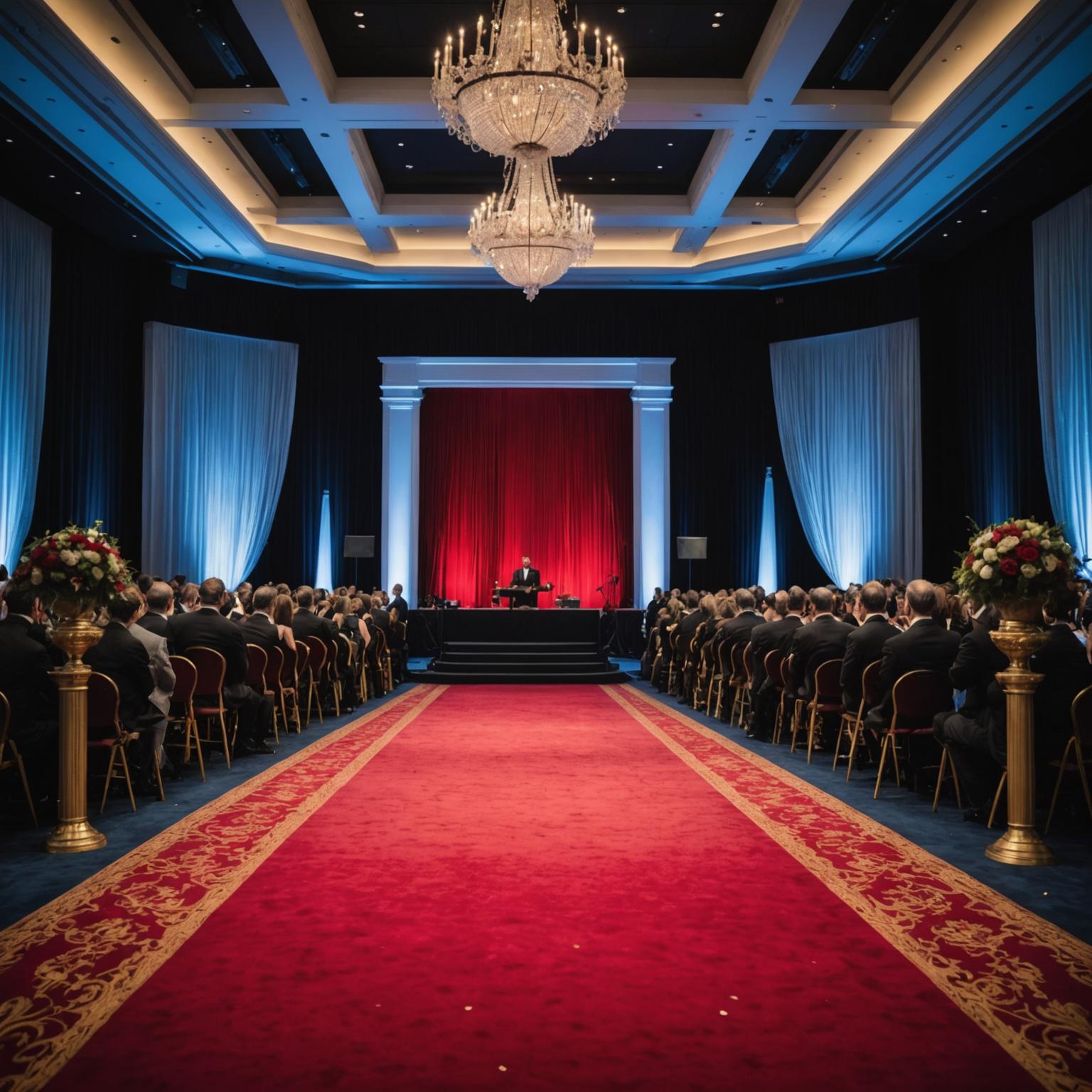 Annual awards gala with dramatic stage lighting